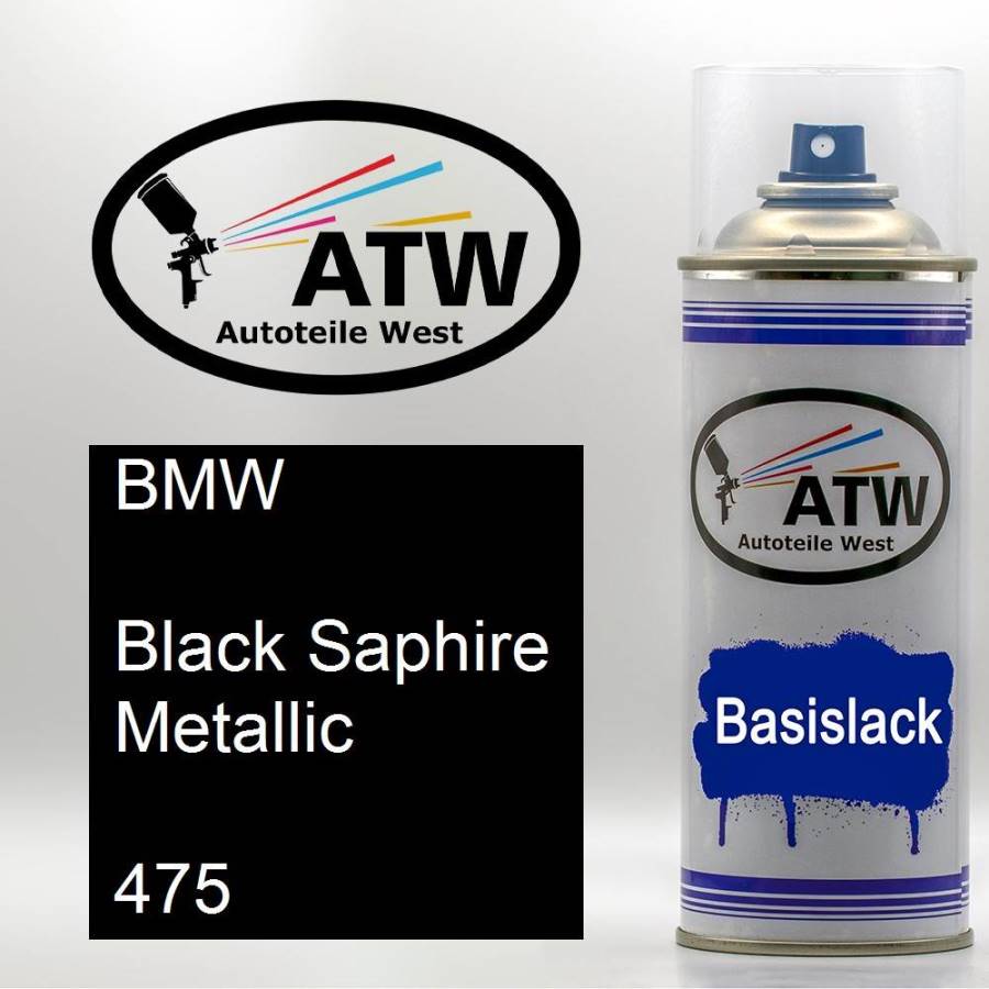 BMW, Black Saphire Metallic, 475: 400ml Sprühdose, von ATW Autoteile West.